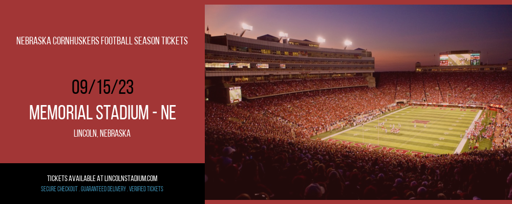 Nebraska Cornhuskers Football Season Tickets at Memorial Stadium - NE